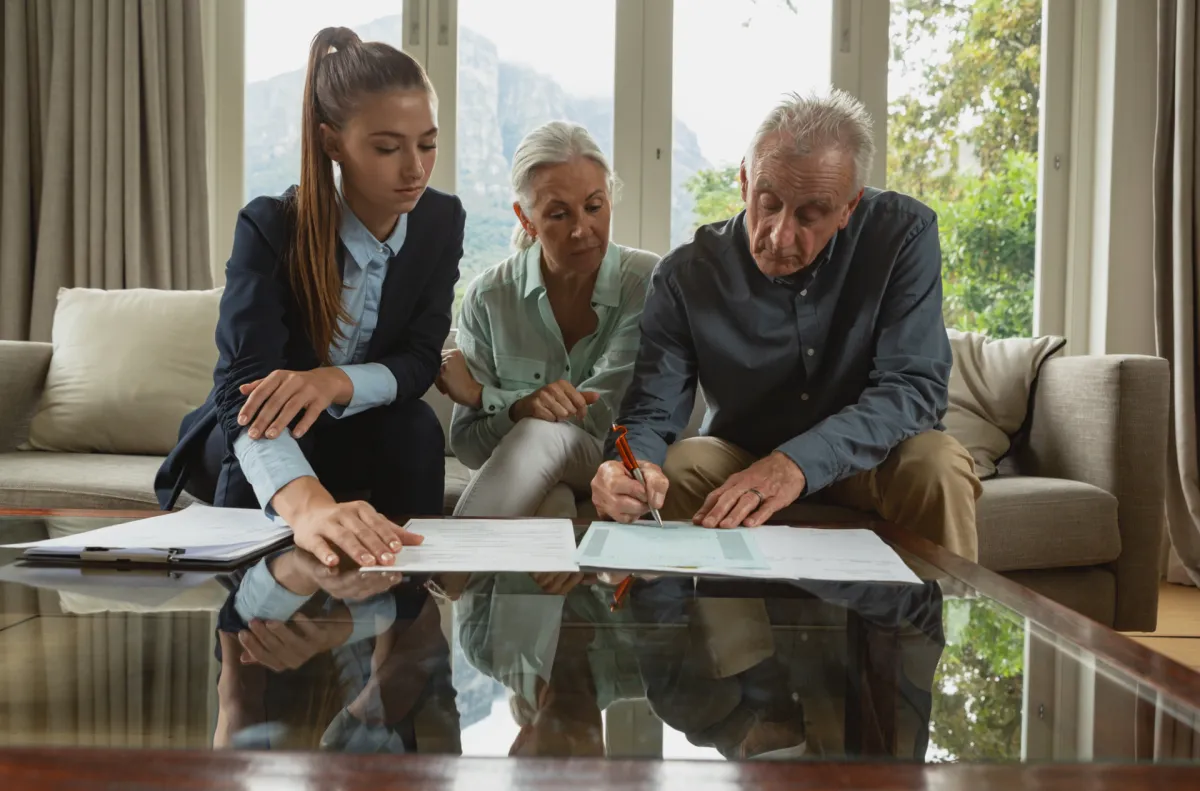 Colorado estate planning consultation - attorney meeting with clients in Greenwood Village